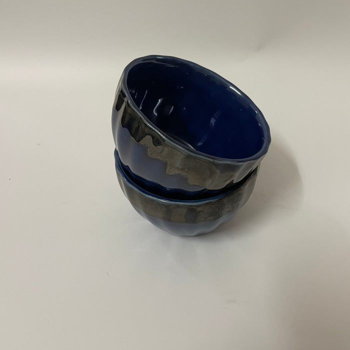 Ceramic Deep Blue Snack Bowls