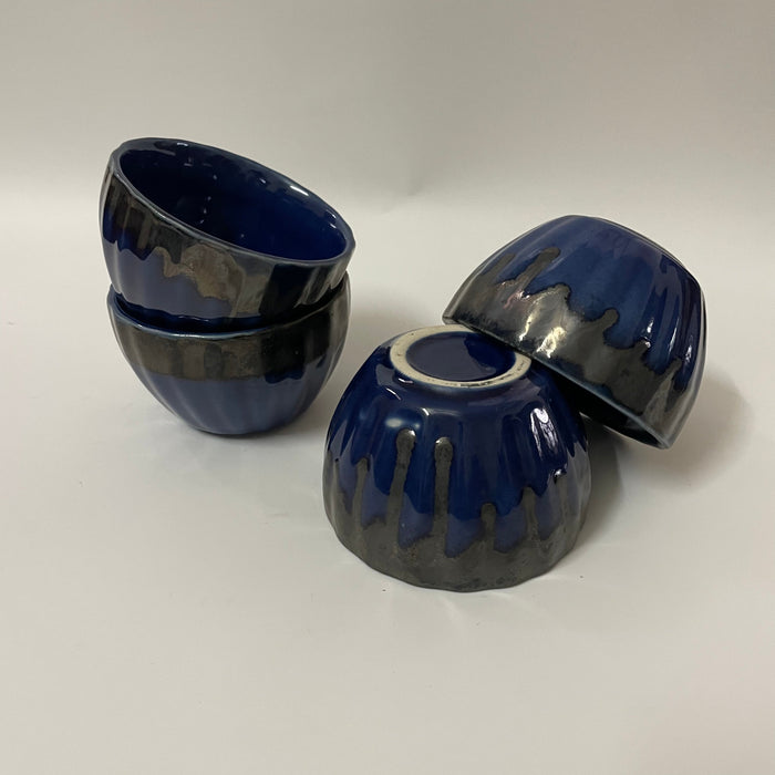 Ceramic Deep Blue Snack Bowls