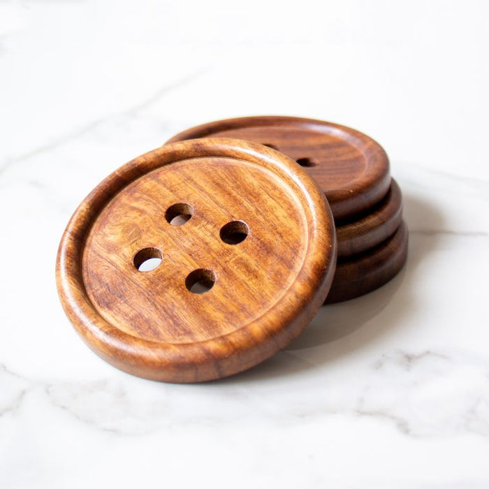 Button Coasters  ( Set of 4 )