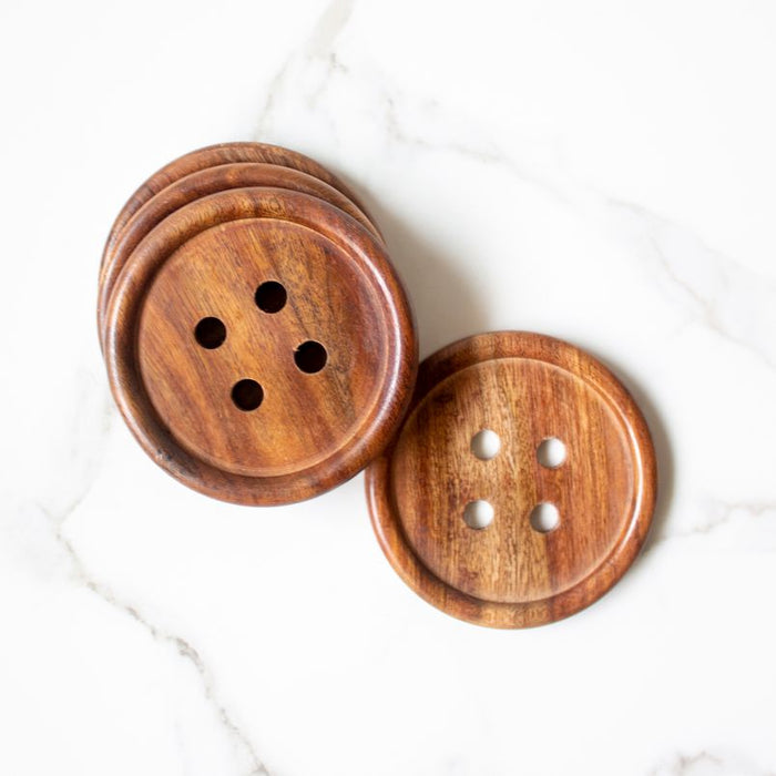 Button Coasters  ( Set of 4 )