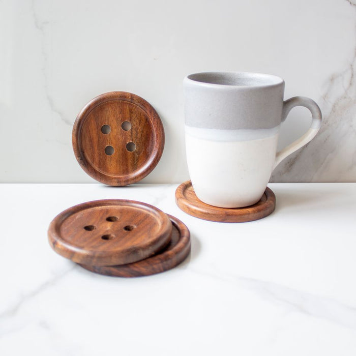 Button Coasters  ( Set of 4 )