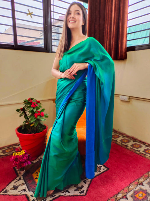 Peacock Feather Silk Saree