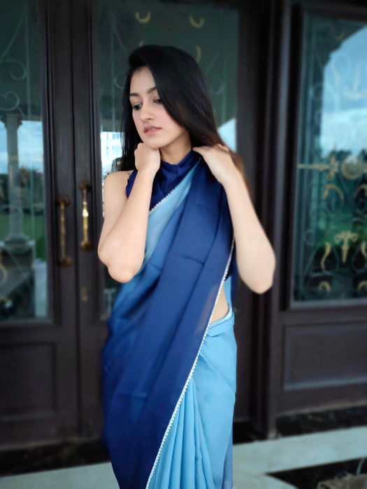 Admiral Berry (Dual Shaded Satin Silk Saree)