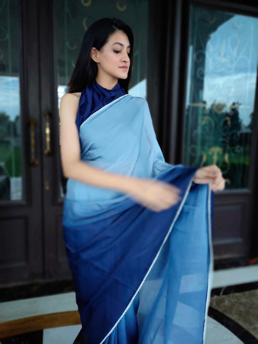 Admiral Berry (Dual Shaded Satin Silk Saree)