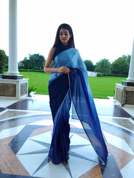 Admiral Berry (Dual Shaded Satin Silk Saree)