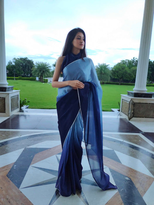 Admiral Berry (Dual Shaded Satin Silk Saree)