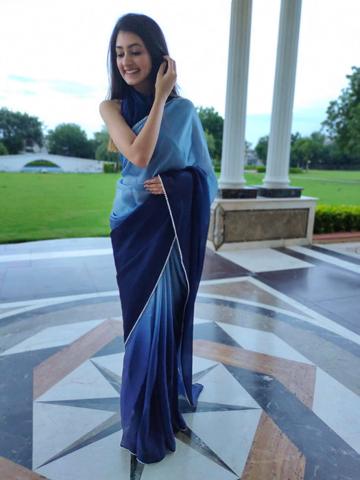 Admiral Berry (Dual Shaded Satin Silk Saree)