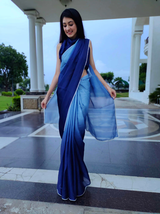 Admiral Berry (Dual Shaded Satin Silk Saree)