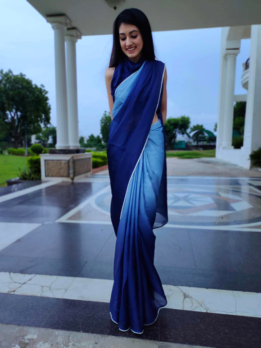 Admiral Berry (Dual Shaded Satin Silk Saree)