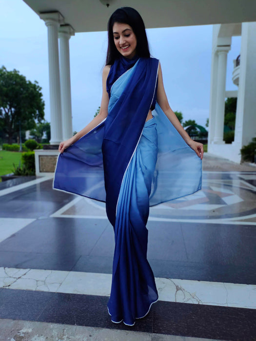 Admiral Berry (Dual Shaded Satin Silk Saree)