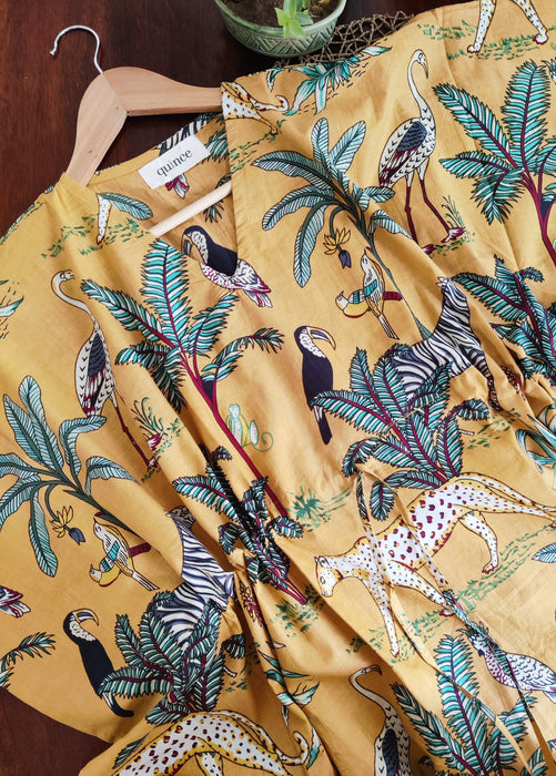 Jungle Joy Kaftan (mustard)