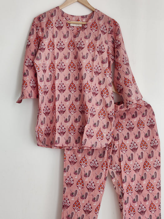 Peachy Peacock PJ Set (with matching scrunchy)