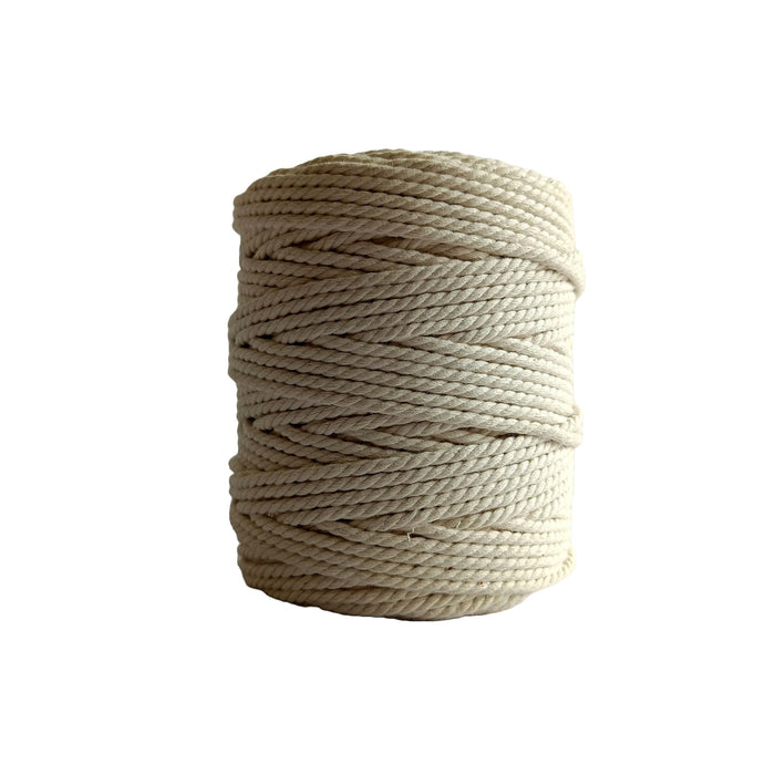 Cotton 3Mm Cords/Thread/Dori With Free Wooden Beads And Ring (100 Meters) (Off-White)