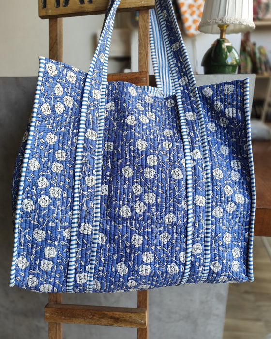 Camellia Garden Tote (Azure Blue)