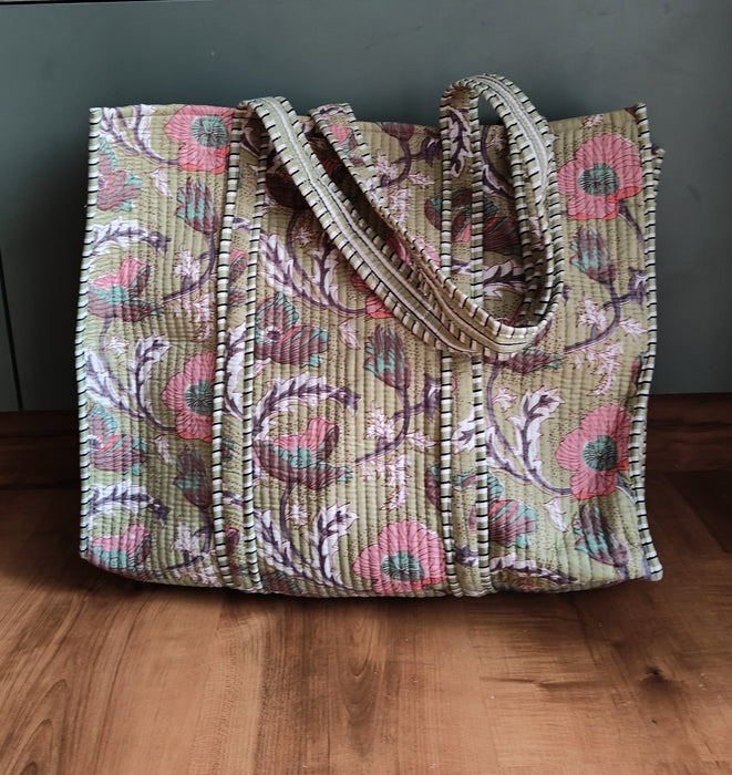 Mint Green Poppies Tote bag