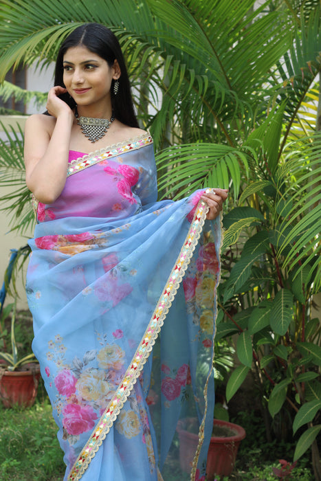 Whimsical Wonder (Printed Organza Saree)