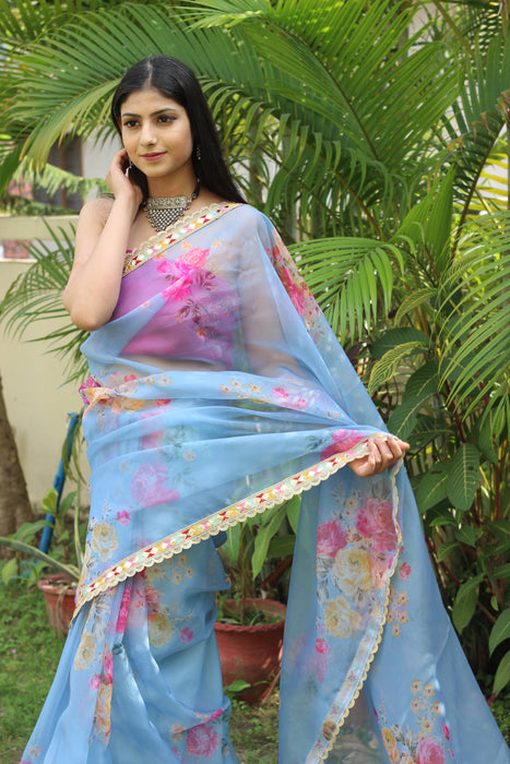 Whimsical Wonder (Printed Organza Saree)