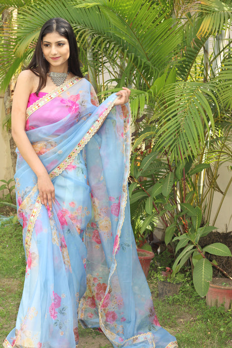 Whimsical Wonder (Printed Organza Saree)