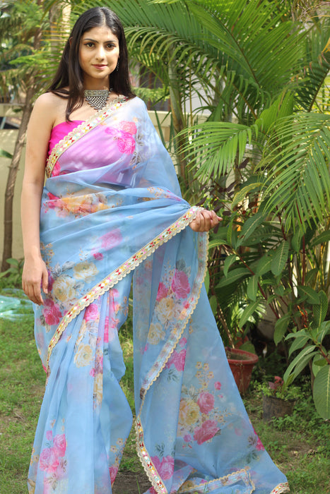 Whimsical Wonder (Printed Organza Saree)