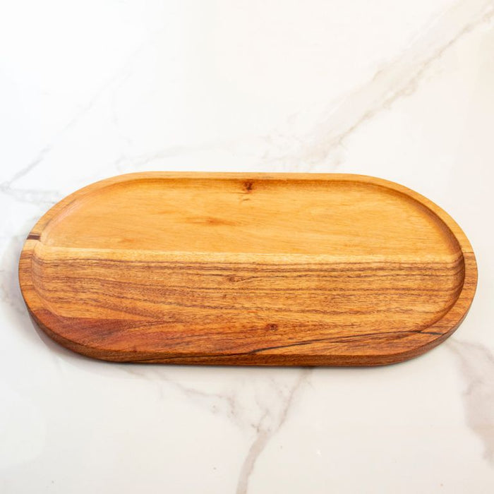 Wooden Acacia Wood Elliptical Tray