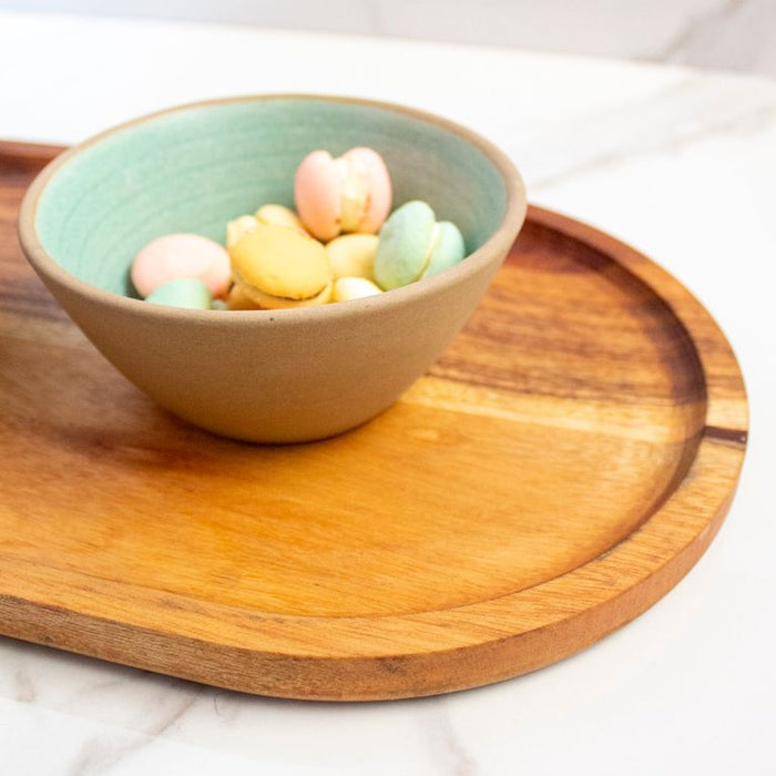 Wooden Acacia Wood Elliptical Tray