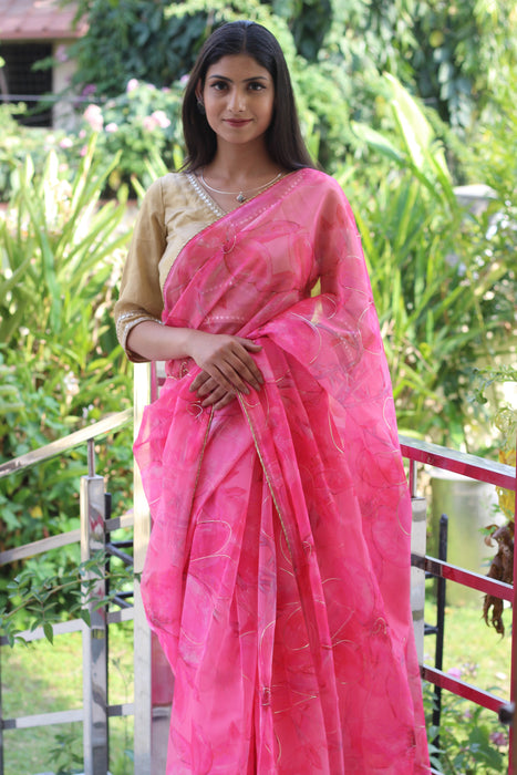 Rose Garden (Printed Organza Saree)