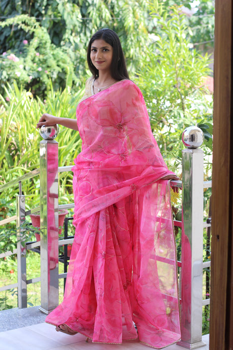 Rose Garden (Printed Organza Saree)