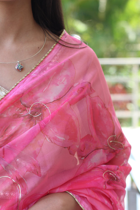 Rose Garden (Printed Organza Saree)