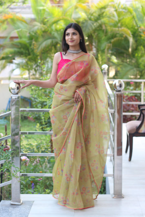 Enchanted Forest (Printed Organza Saree)