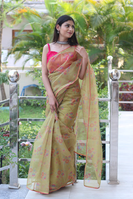 Enchanted Forest (Printed Organza Saree)