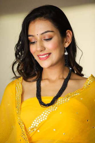 May Moon (Yellow Handwork Chiffon Saree)