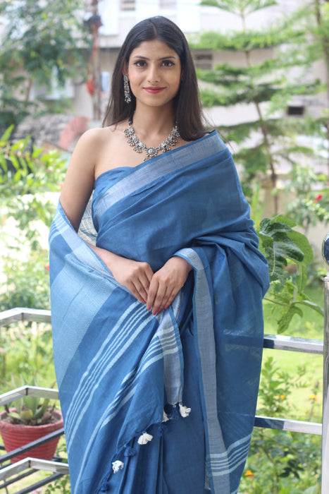 Coastal Muse Linen Blend Saree