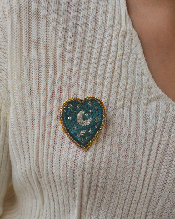 Starry Night Brooch - Green