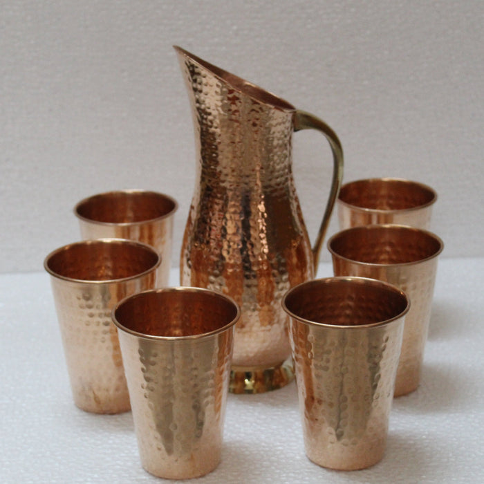 Handcrafted Copper Jug set