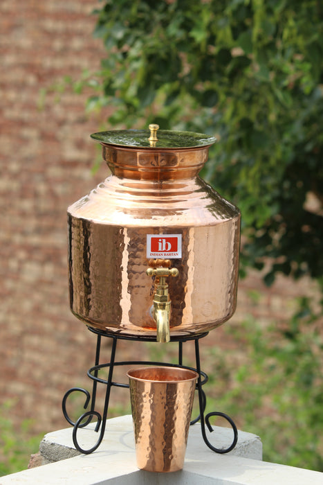 Copper Water Dispenser With Glass