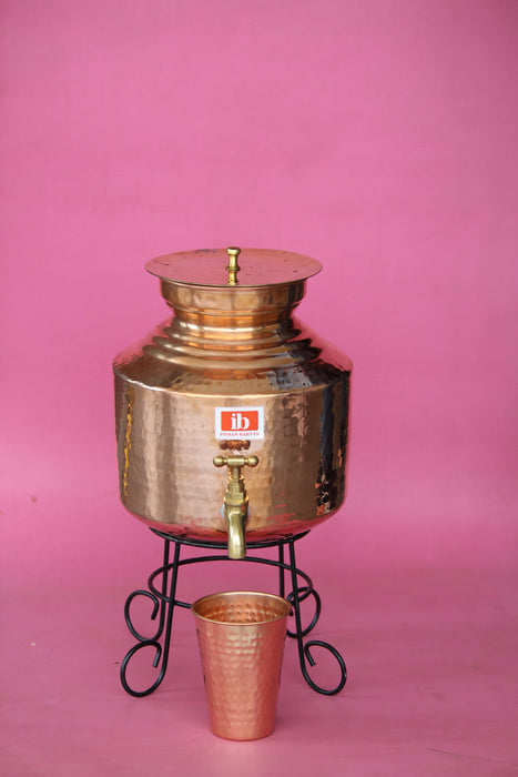 Copper Water Dispenser With Glass