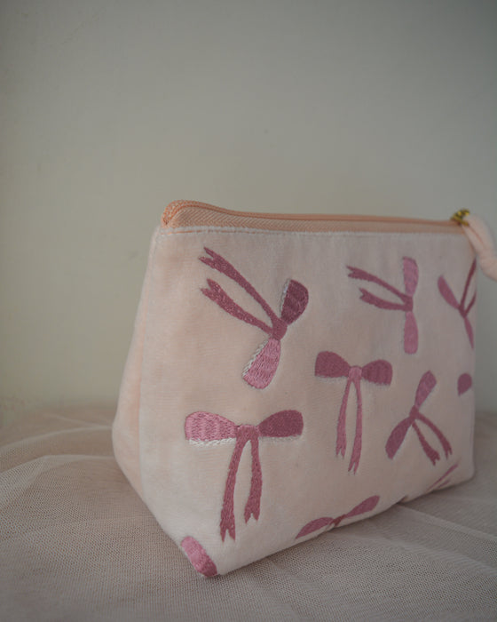 Velvet Bow Everyday Pouch