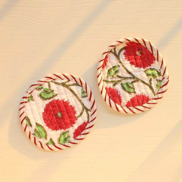 Daisy Fabric Coasters  ( Set of 2 )