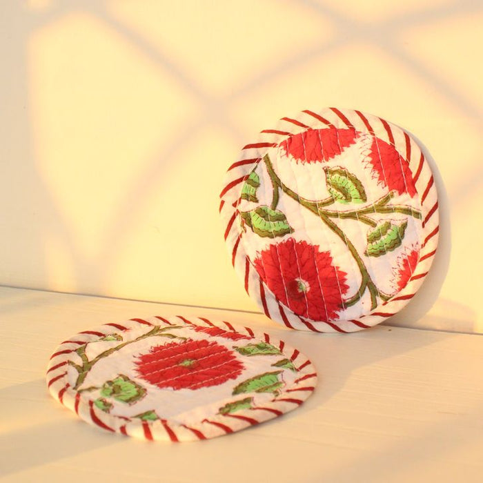 Daisy Fabric Coasters  ( Set of 2 )