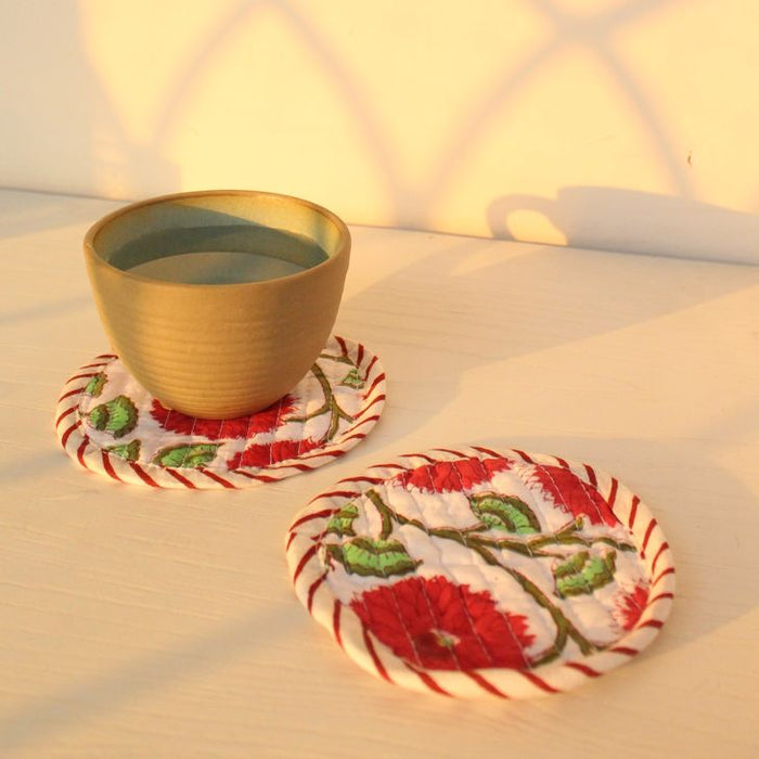 Daisy Fabric Coasters  ( Set of 2 )