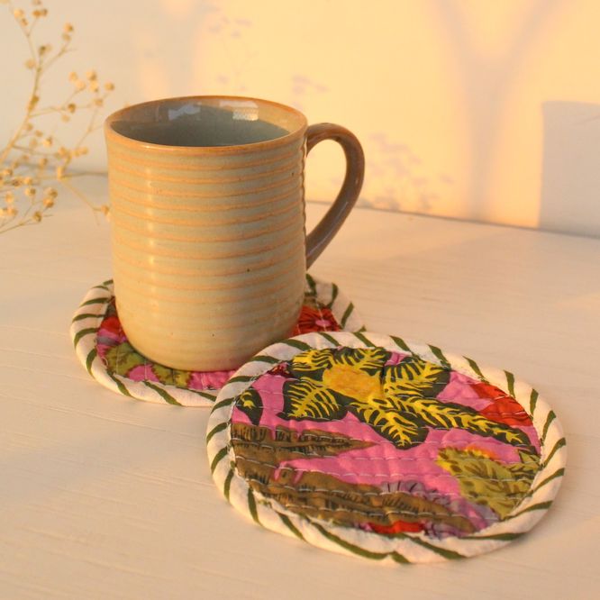 Flora Fabric Coasters  ( Set of 2 )