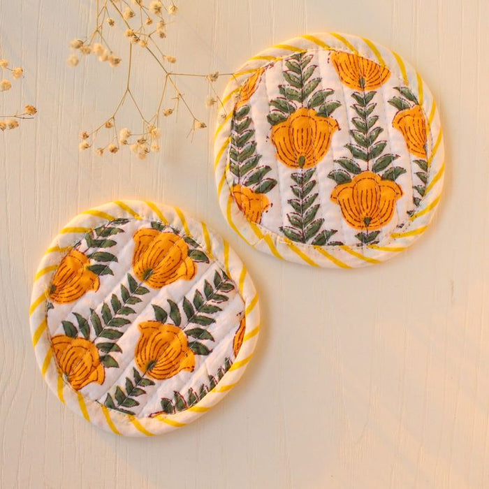 Daffodil Fabric Coasters  ( Set of 2 )