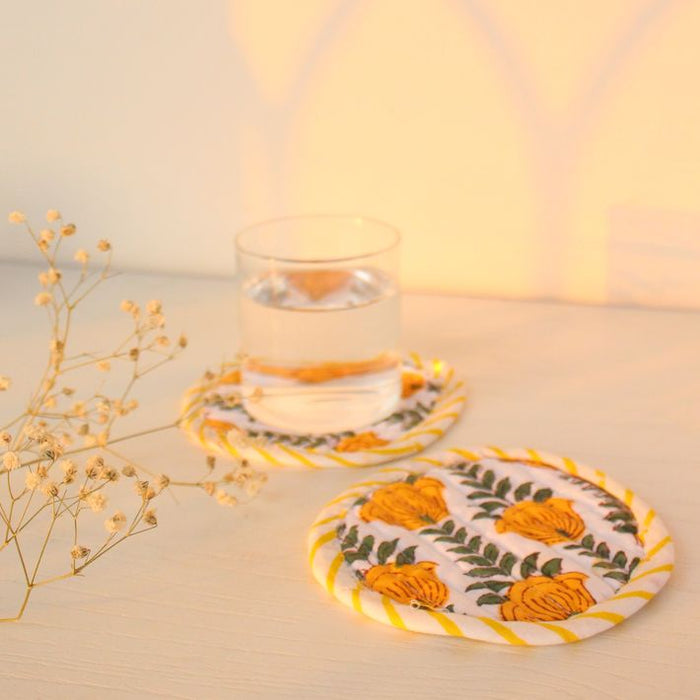 Daffodil Fabric Coasters  ( Set of 2 )