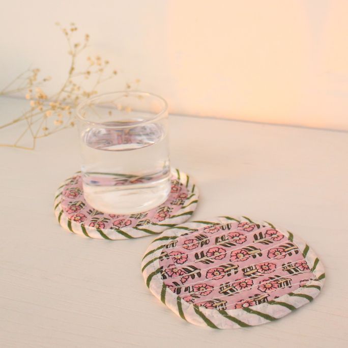 Flora Fabric Coasters  ( Set of 2 )