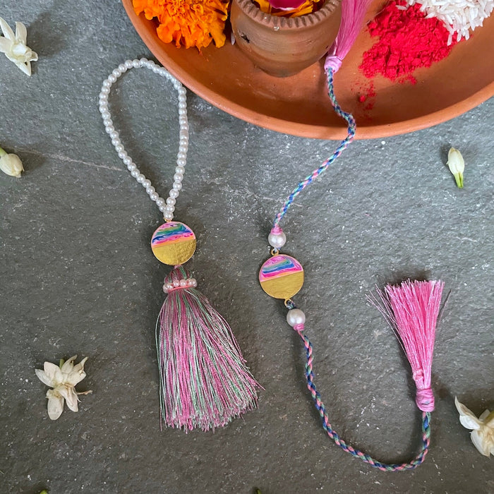 Half Moon Rakhi & Lumba Set