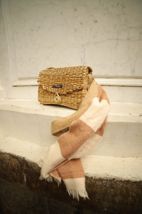 Neutral Straw Sling Bag | Jute Strap