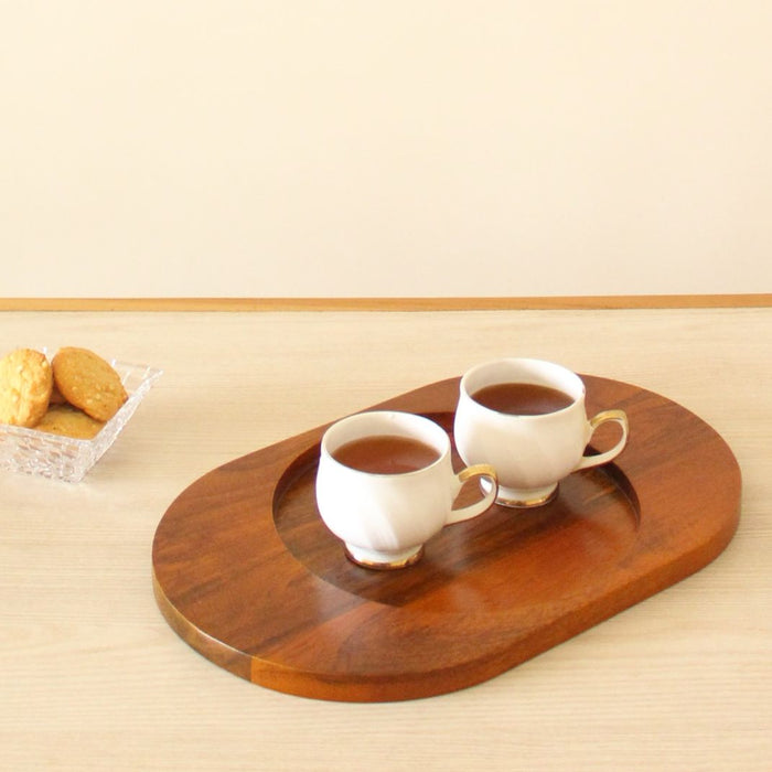 Wooden Oval Ellipse Serving Tray