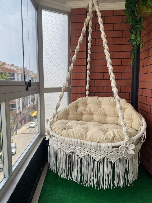 Macrame swing- Floral sofa