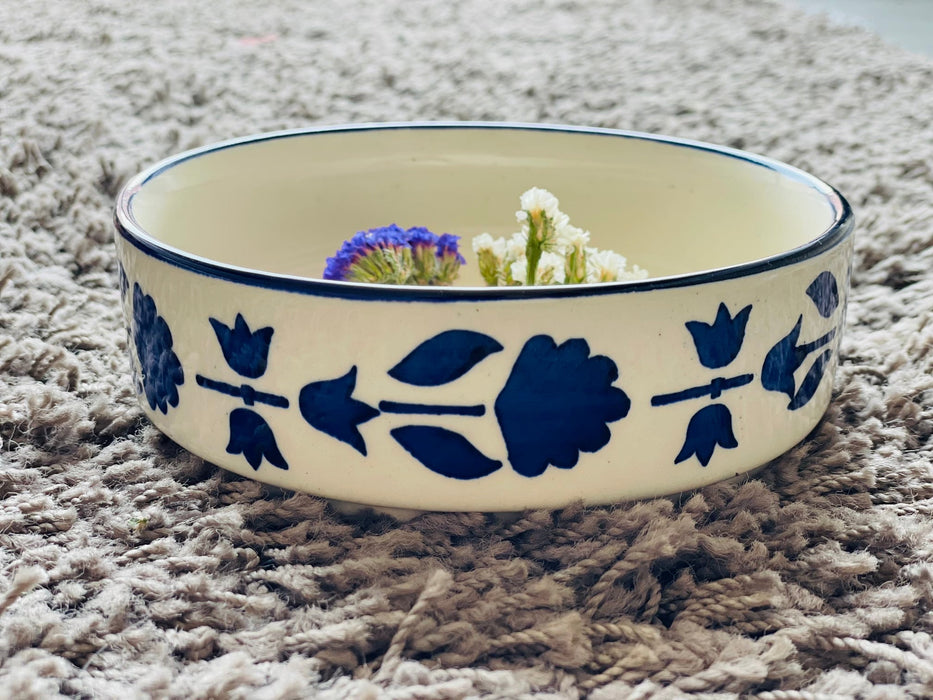 Ceramic Hand Painted Flat Bowl Set (Set Of 3)