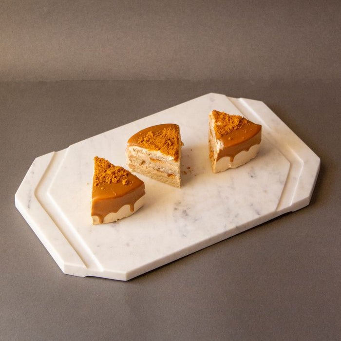 White Furrow Marble Cheese Platter